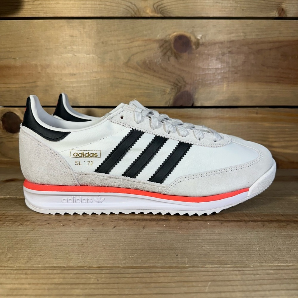 NEW Mens Adidas SL 72 Cloud White Core Black Red Low Top Lace Up Sneakers JS0746